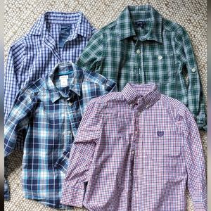 Bundle 4 toddler plaid button-up shirts, 4T